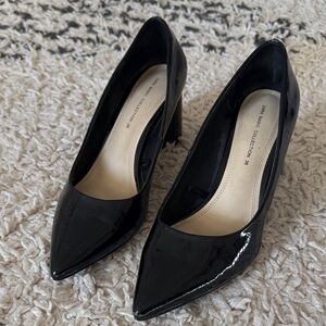 Zara black patent leather heels